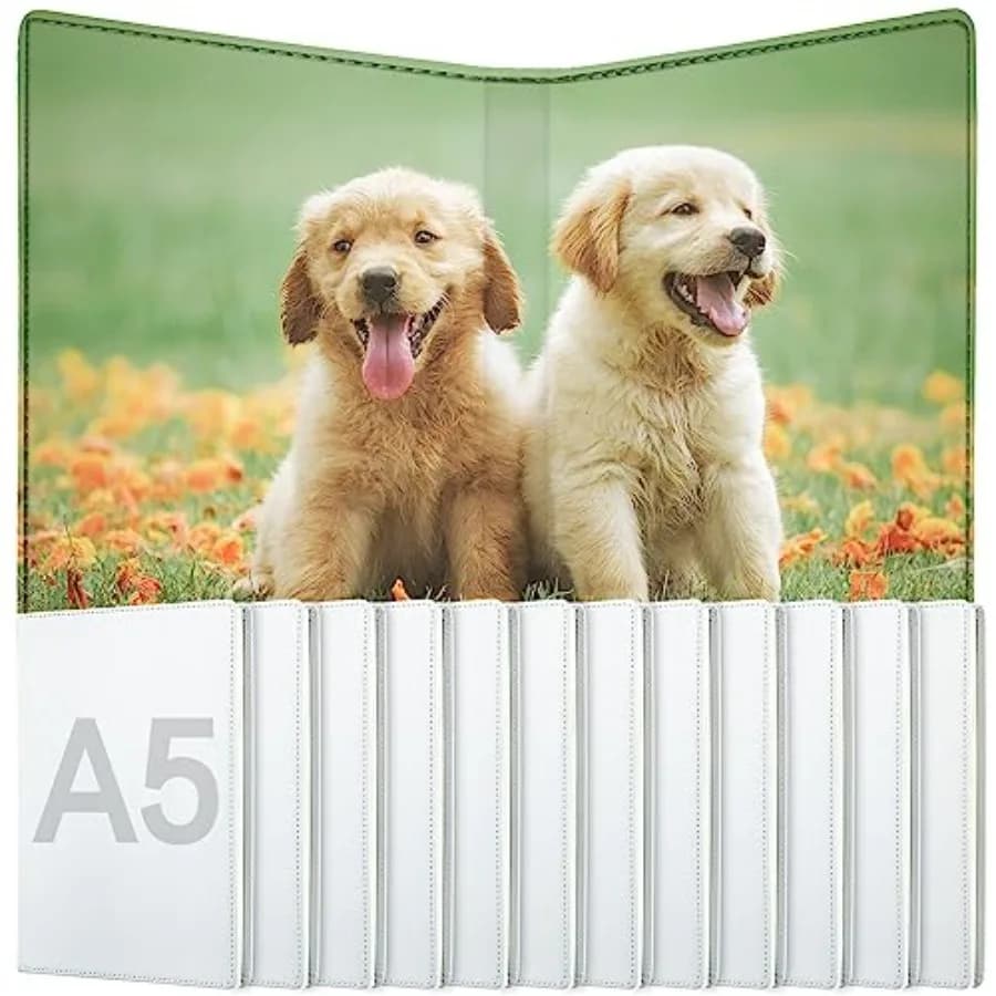 12 Pcs Sublimation Journal Blank Notebooks Bulk A5 190 Pages Thick Faux Leather Sublimation Notebook Note pad Journal for Schoo