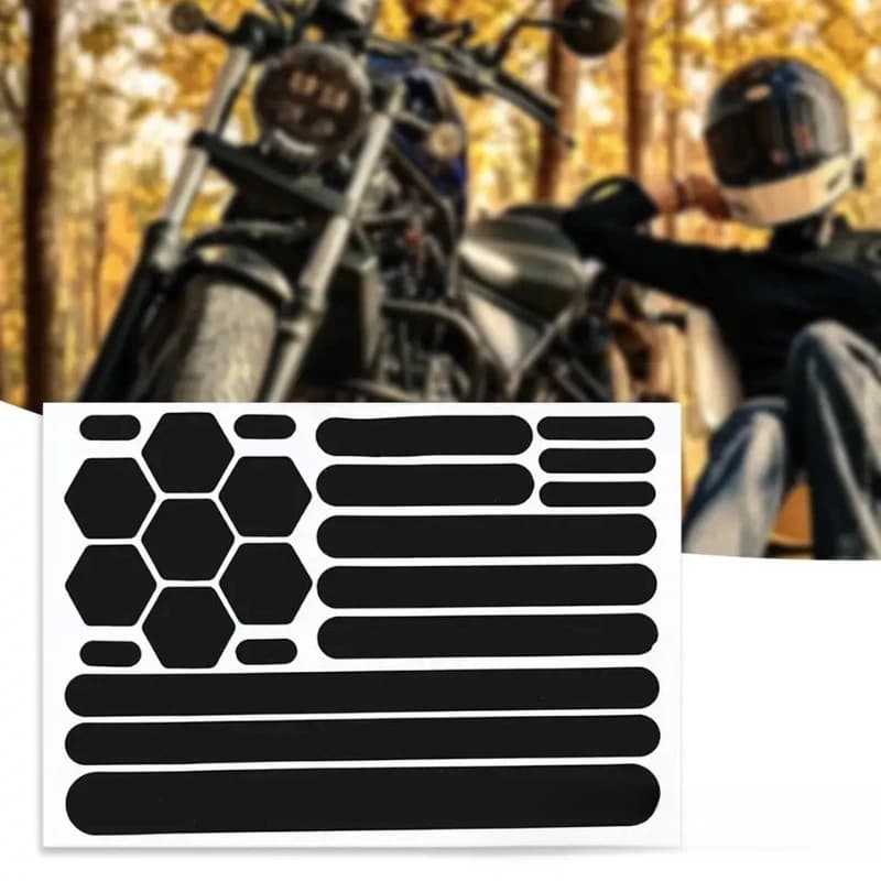 Nastro Adesivo Riflettente per Moto, Adesivi di Sicurezza per Casco per la Guida Notturna, Striscia Impermeabile Anti-Collisione, Accessori per Bici