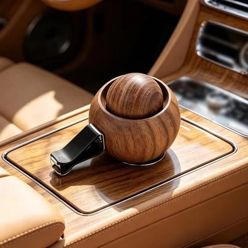 Natural Fragrance Dispersion Car Air Freshener Wooden Essential Oil Diffusers-Spherical Design Decor Diffuser Car Fragrance