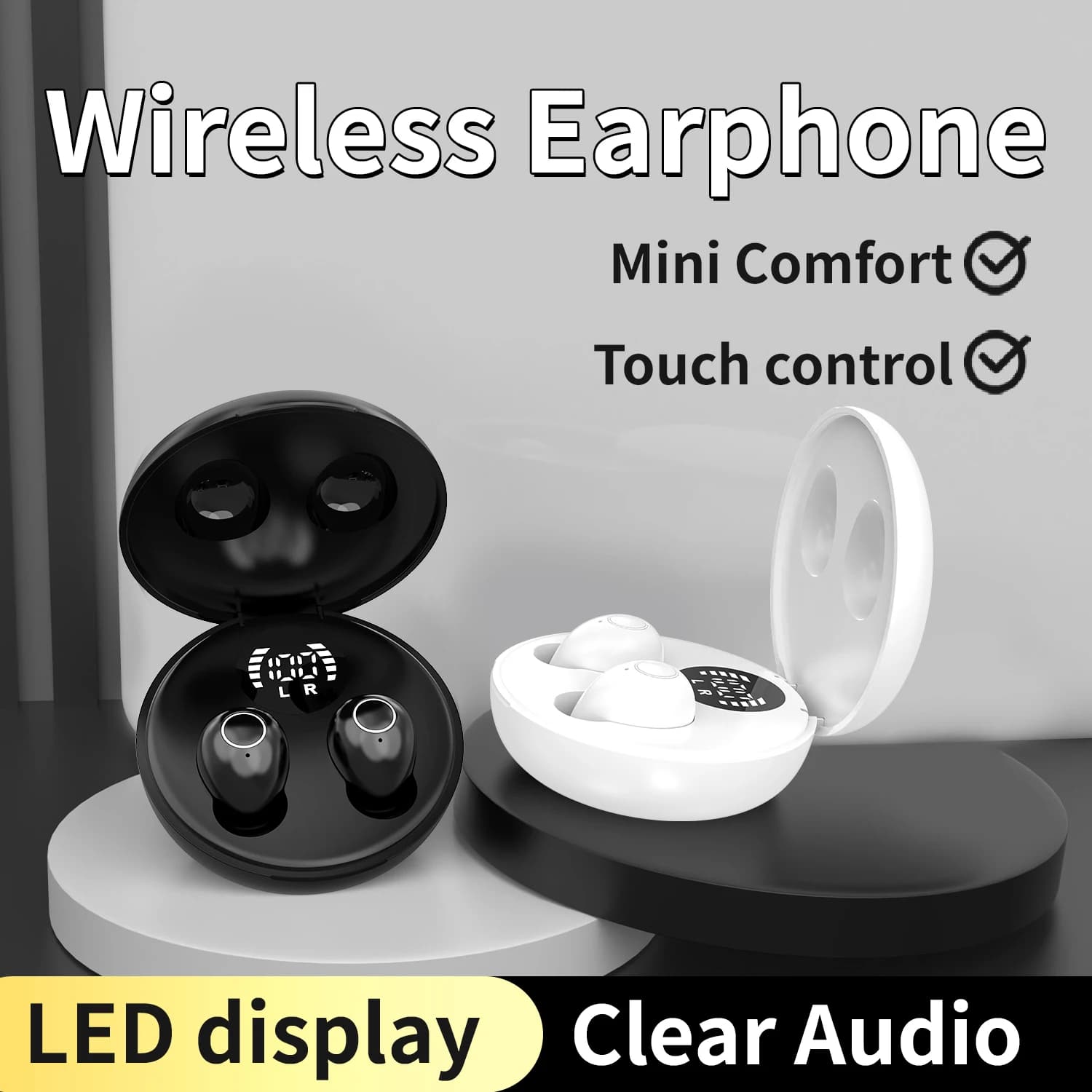 Auricolari Bluetooth sportivi wireless TWS doppio orecchio nell'orecchio mini auricolari per chiamate indolore con cancellazione del rumore