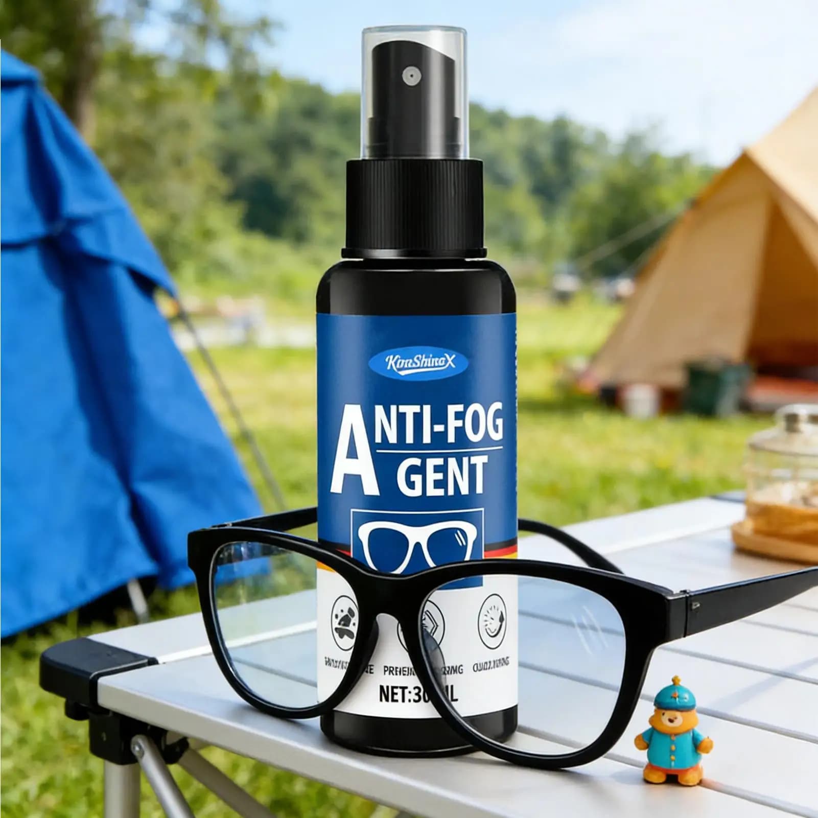 30ml Professional Anti-fog Spray for Eyewear, Underwater Masks, Snorkels, Cameras and Windscreen