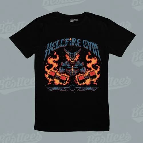 T-shirt da palestra Hell Fire per uomo, donna e bambino, con stampa scheletro e manubri per sollevamento pesi