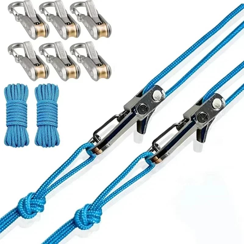 Nuovo Tenditore per Corde, Strumento di Tensionamento Resistente con Corda Retrattile per Campeggio, Teloni, Amache, Nautica e Attrezzature Outdoor