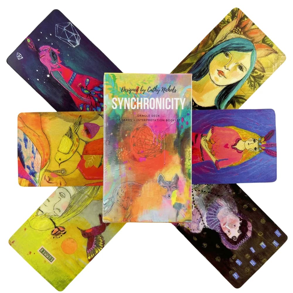 Synchronicity Oracle Deck 78 carte con significato dei tarocchi, carte dei tarocchi per principianti, gioco di predizione del futuro, strumenti di divinazione