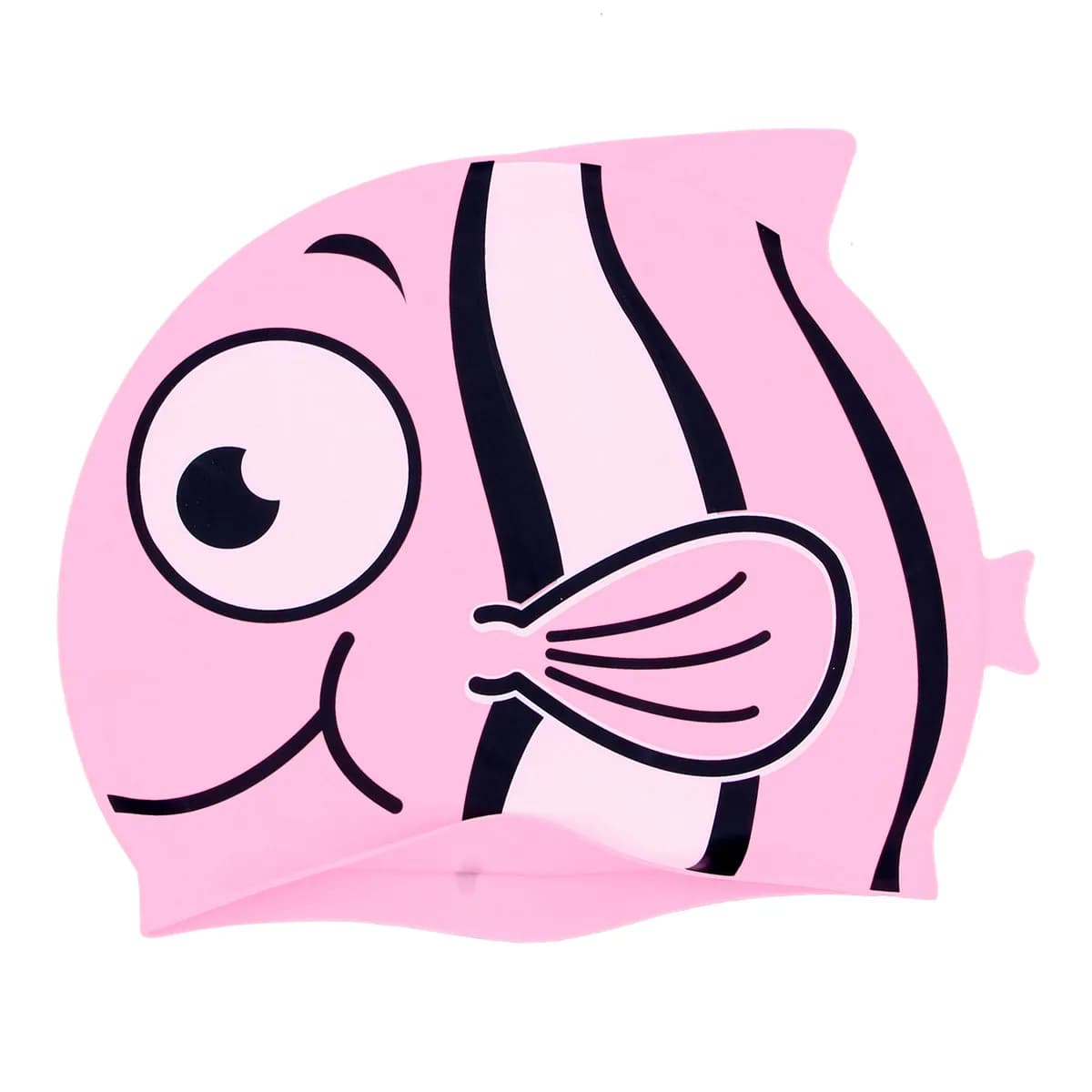 Silicone swim cap for children, fish-shaped design, light and breathable swim cap for boys and girls, 3-11 years, for children