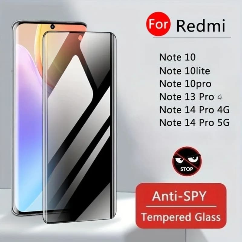 Proteggi schermo in vetro temperato anti-spia a copertura totale da 2 pezzi per Redmi Note 14 13 Pro Plus 11 12 Pro Plus 10 Pro Glass