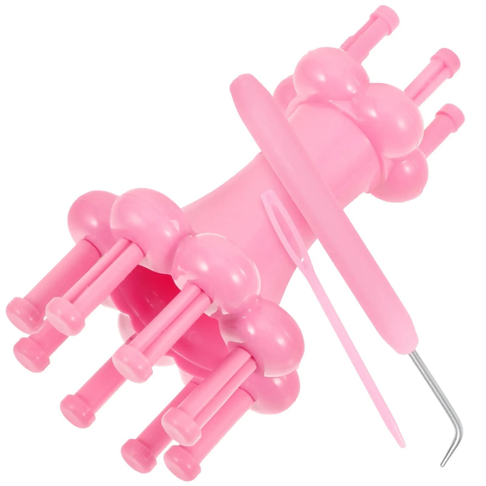 Set di 1 Macchina per Maglieria in Plastica con Bobina, Strumento Fai-da-te per Tessitura di Filati, Uncinetto per Maglioni, Sciarpe e Braccialetti