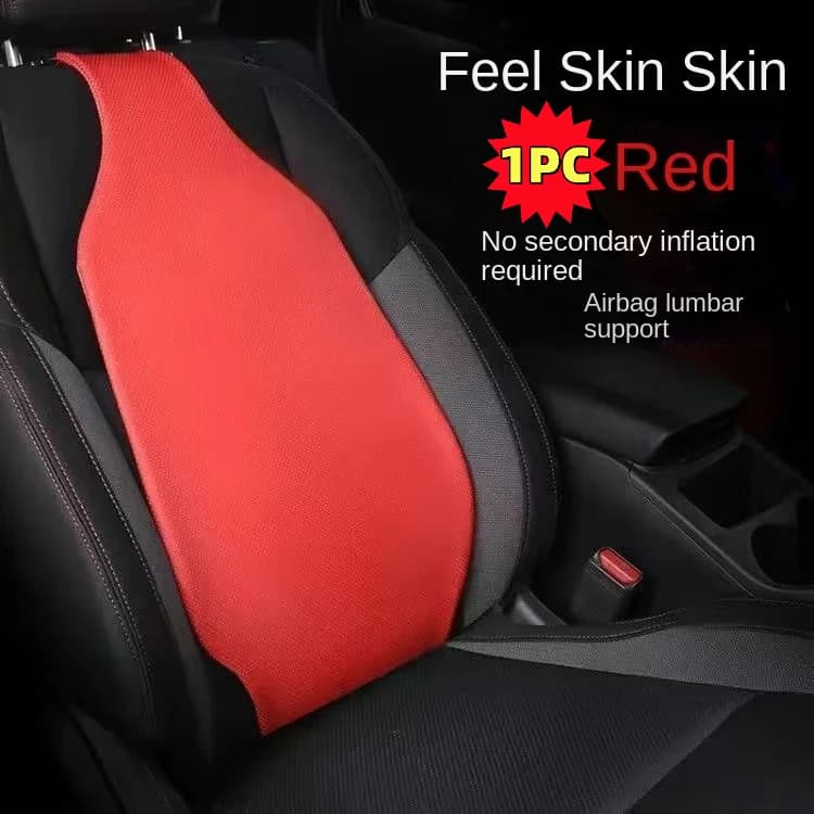 Cuscino di supporto lombare per auto - Cuscino in pelle per la schiena, supporto lombare universale per auto