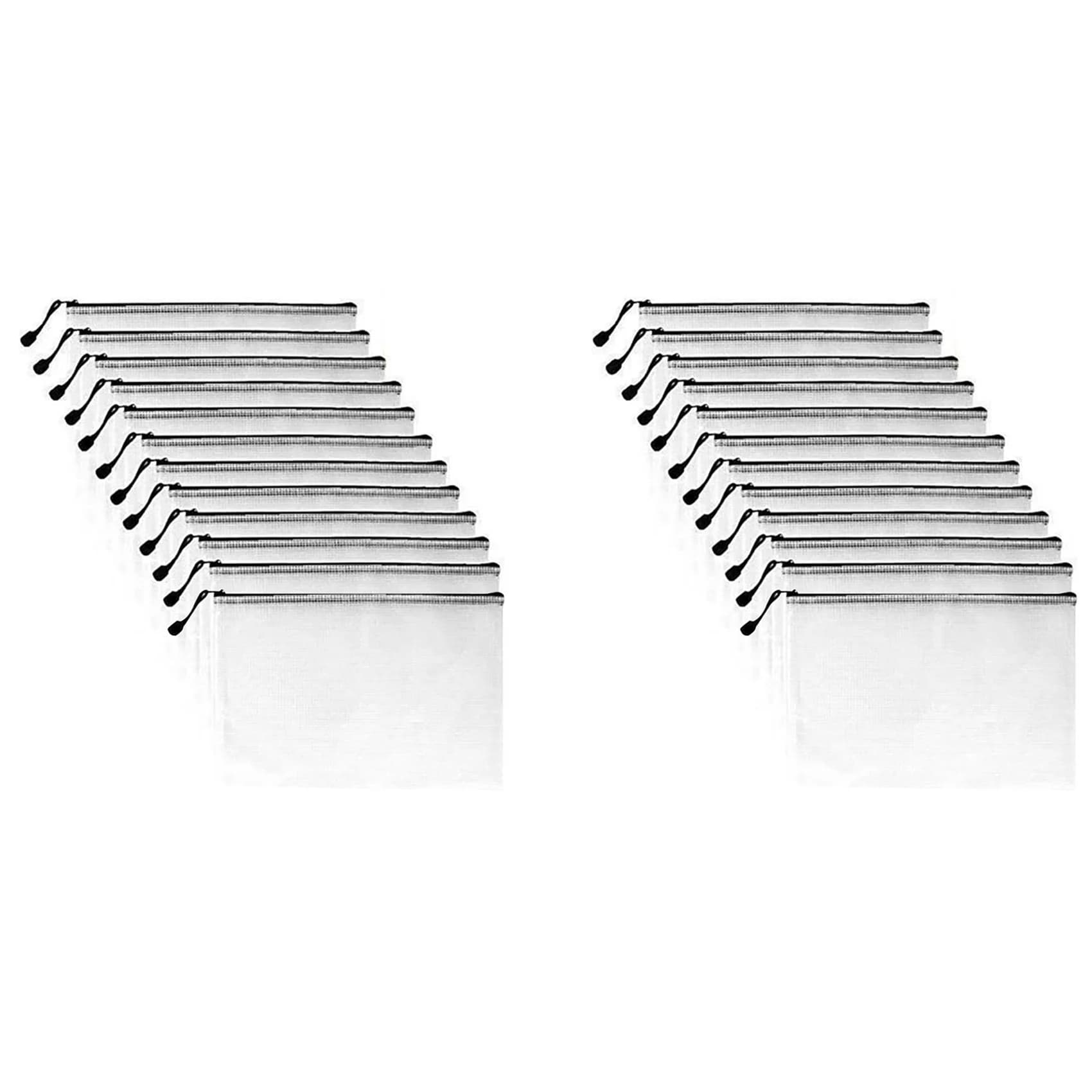 Cartella QWE-24PCS A3, borsa con cerniera per informazioni Portafoglio in plastica Borsa per file in rete Borsa con cerniera Portafoglio con cerniera