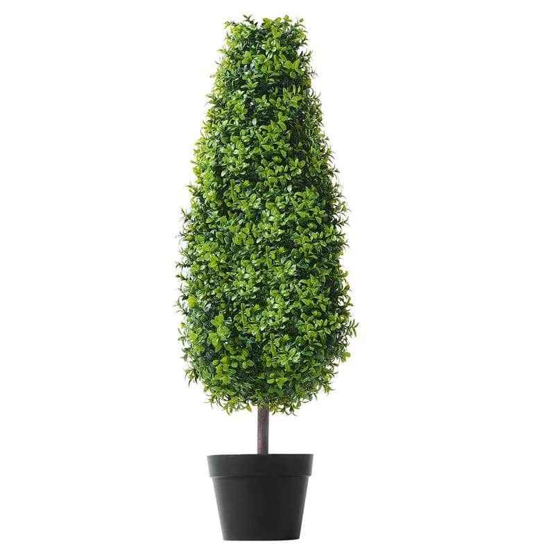 2 Pack 3' Artificial Boxwood Topiary Tree Faux Plant UV Decor In/Outdoor