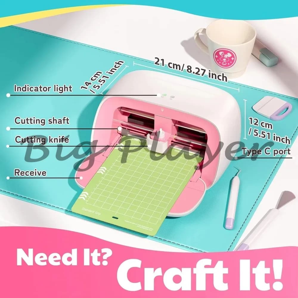 Mini Plotter da Taglio da Tavolo - Macchina Taglia Vinile Wireless Compatibile con iOS/Android per Progetti Fai-da-Te
