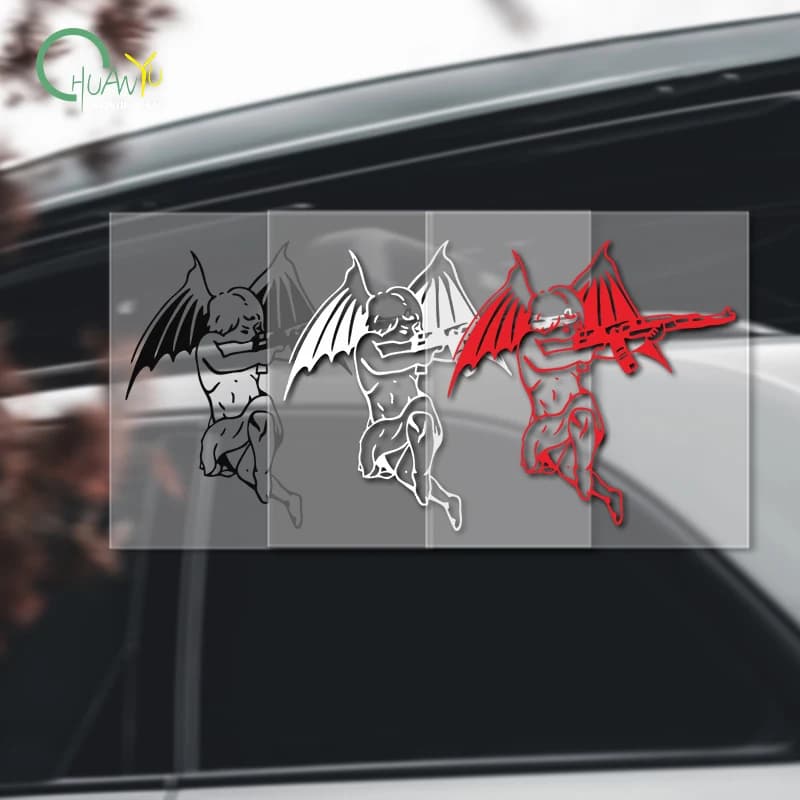 Adesivo Creativo a Forma di Angelo per Auto, Decorazione per Paraurti, Adesivo Riflettente per Auto