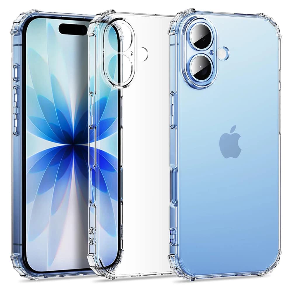Custodia in silicone antiurto Airbag per iPhone 17 Air 16 16E 15 14 Plus 13 12 Mini 11 Pro Max Cover ultra sottile trasparente TPU Shell