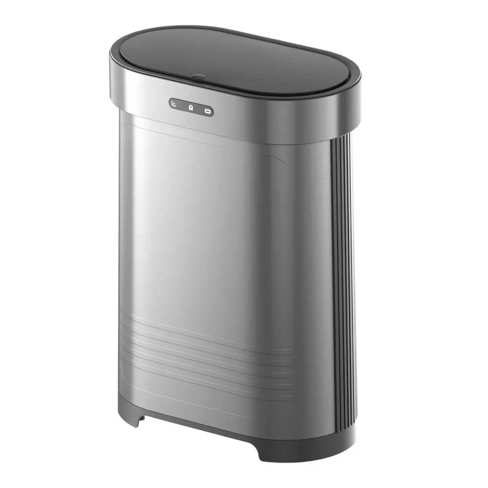 Stainless Steel Kitchen Trash Can 13 Gallon Motion Sensor Garbage Can Automatic Touch Free Detachable Waste Bin, Customized