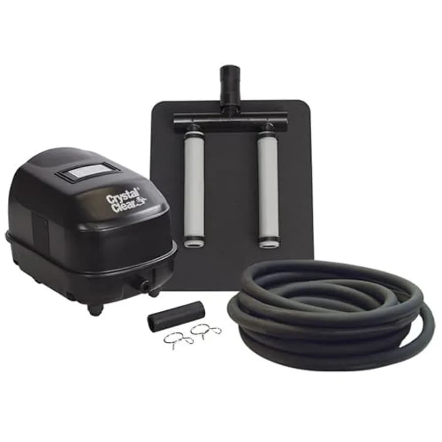 Complete Kit for Aeration Pond with Diaphragm Pump for Exterior, Air Tube and Submersible Diffuser