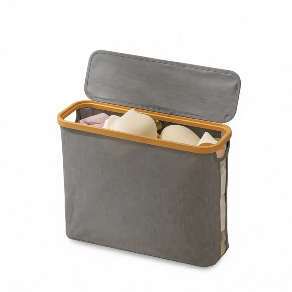 Bamboo Tissue Organizer Rack Modern Bathroom Storage Basket Container Toilet Paper Holder Accessory Desktop Minimalist