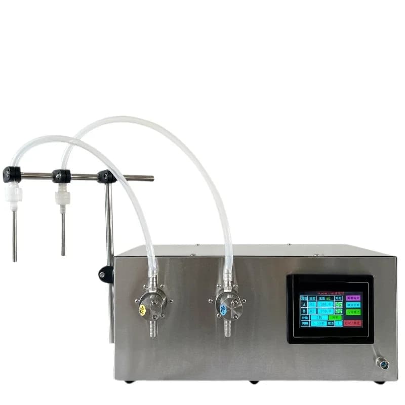 G25B-C Pompa magnetica a doppia testa Maschera per olio essenziale di latte Macchina di rifornimento quantitativa automatica per liquidi Schermo di visualizzazione inglese