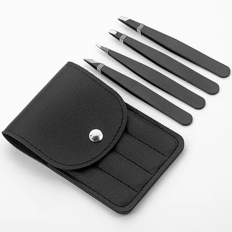 4pcs Eyebrow Clip Stainless Steel Portable Eyebrow Trimming Set, Hair and Beard Removal Eyebrow Clip Tweezers with Multiple Uses