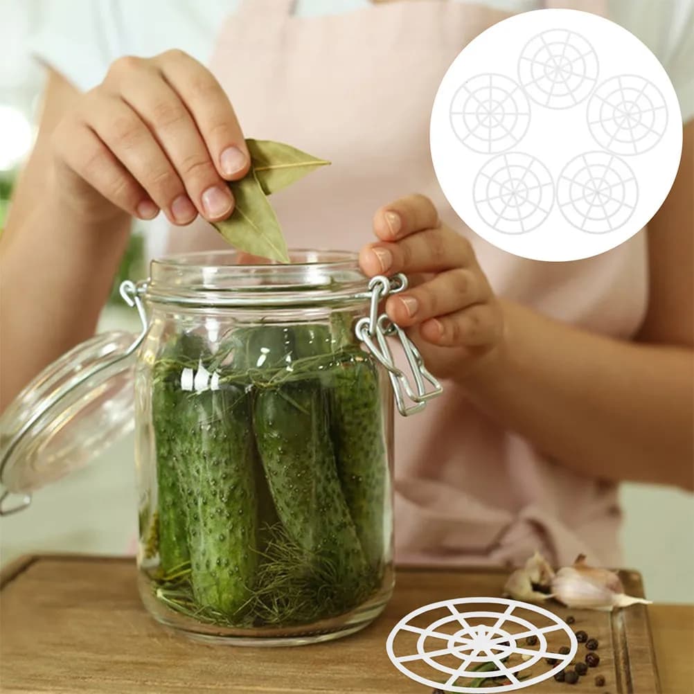 10 Pezzi Piastra di Fermentazione in Rete di Plastica per Sottaceti, Utensile da Cucina per la Fermentazione di Cavoli Fermentati e Peperoni