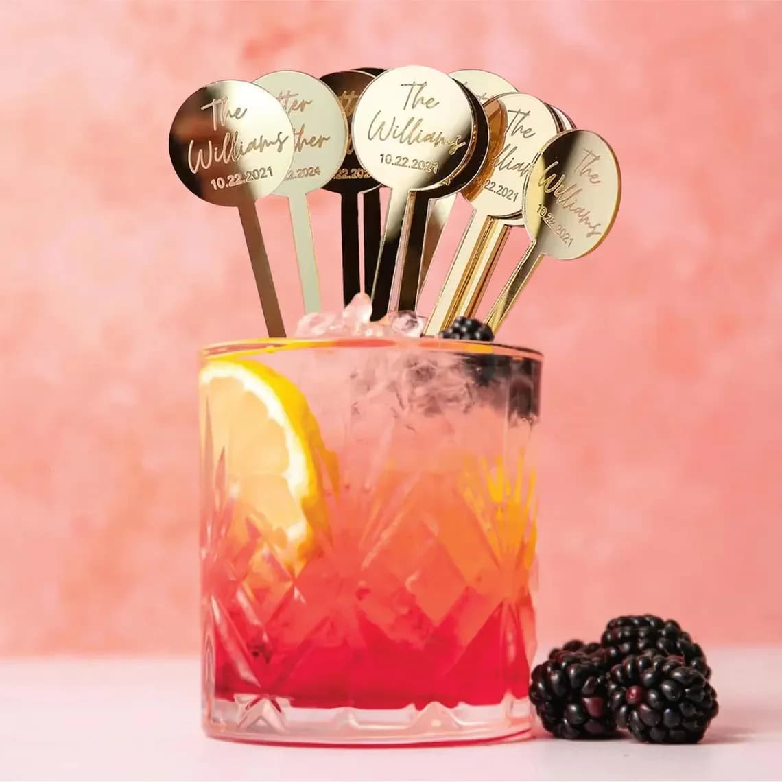 10/30/50/60/100/120pcs Agitatori per cocktail personalizzati Agitatori per bevande personalizzati Decorazioni per matrimoni Baby Shower Swizzle Decorazione Festa
