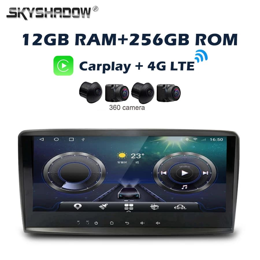 360 12G + 256G 4G LTE Carplay Auto Android 14.0 IPS Lettore DVD per auto GPS WIFI Bluetooth Radio per Benz W251 R280 R300 R320 R350 R500