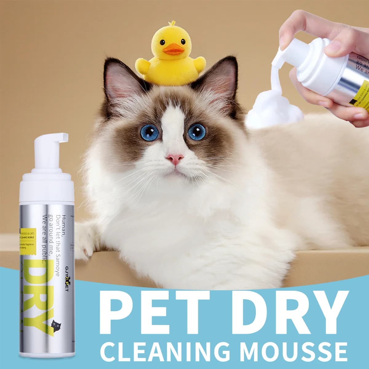 Shampoo Schiumogeno Senz'Acqua per Animali Domestici 200ml Senza Risciacquo Pulizia Profonda Delicata Elimina Odori Prodotti per la Toelettatura di Cani e Gatti Tutte le Razze
