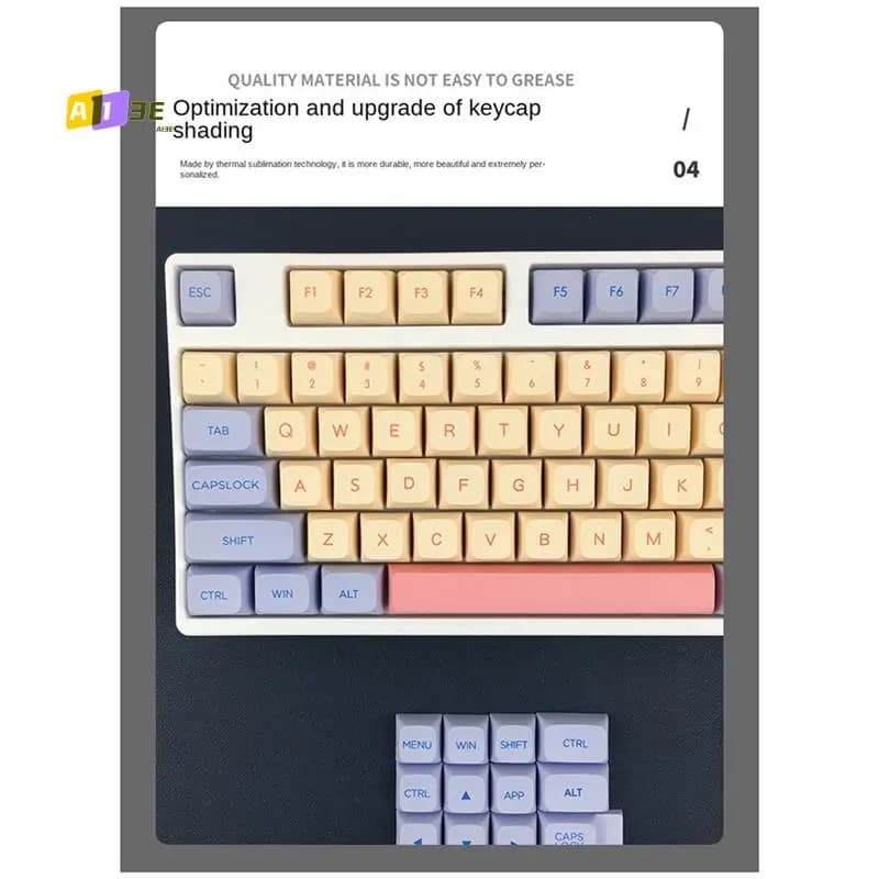 A13E-132 Tasti PBT Copritasti Rosa Simpatici Copritasti a sublimazione del colore Set di copritasti XDA per tastiera meccanica