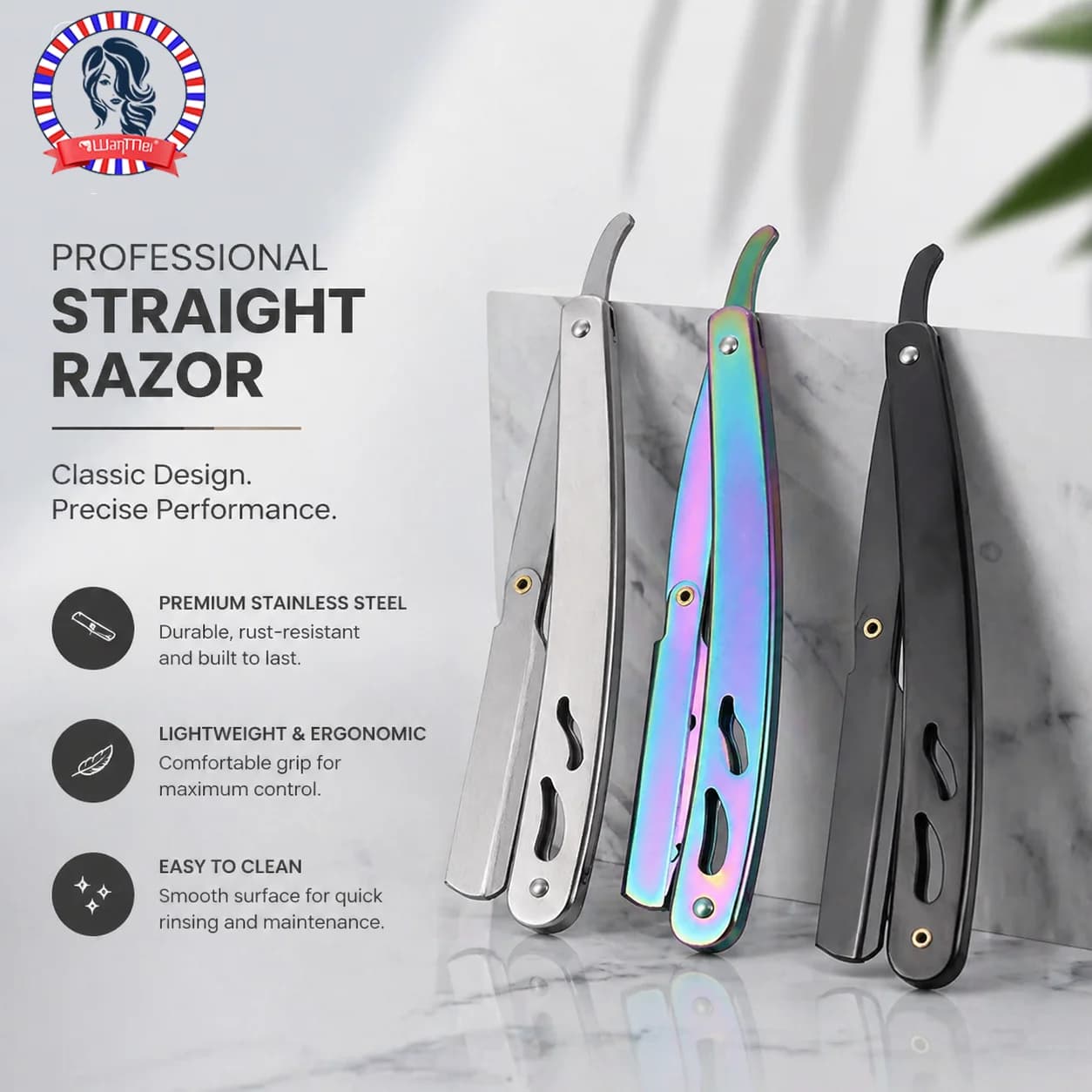 1pc Multicolor Stainless Steel Barber Shaving Razor Holder Durable Stylish Ideal for Men's Beard Shaving Salon hair accessories