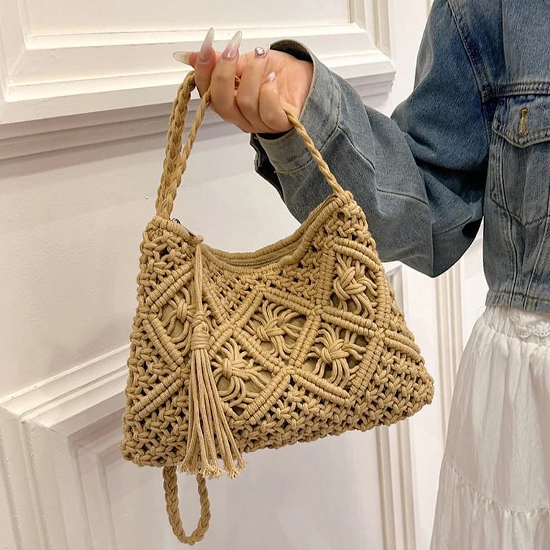 Fashion Woven Hollow Out Shoulder Bags Straw Summer Crossbody Beach Travel Handbag Female Bag Women Messenger Bags 2024