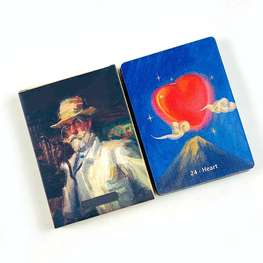 Mazzo di carte Oracle da 8,8*6,3 cm, 38 carte in stile pittura a olio, illustrazioni vivaci, perfette per la divinazione e come regalo per giochi di società