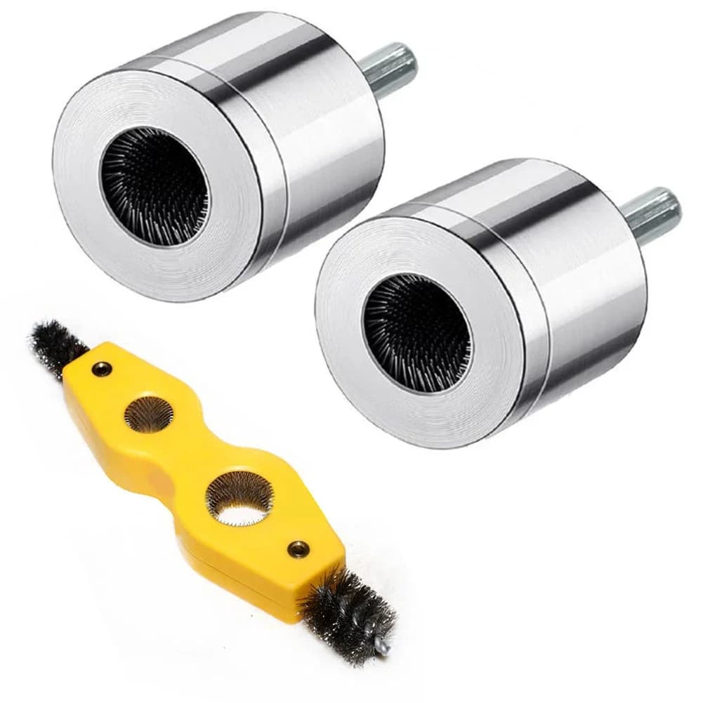 Pulitore per tubi in rame con spazzola per batteria 4in1 doppia testa per trapano 15 + 22mm pulizia idraulica tubo metallico accessori per spazzole per batteria