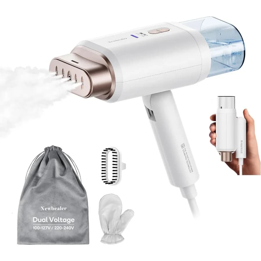 Vaporizzatore per indumenti a doppia tensione 120 V/220 V 1200 W Vaporizzatore potente per vestiti Uso domestico e in viaggio Vaporazione orizzontale e verticale