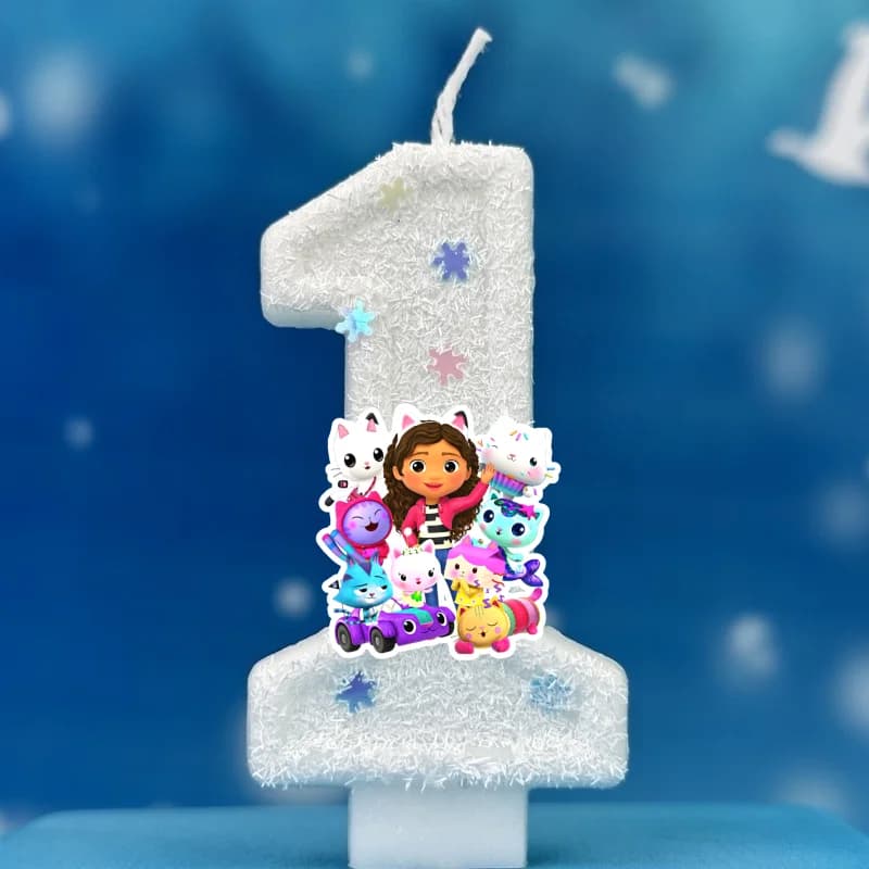Candele Numeriche 0-9 Anime 3D Carine per Casa delle Bambole di Gabby, Candele per Torte di Compleanno per Bambini, Regali per Feste di Baby Shower
