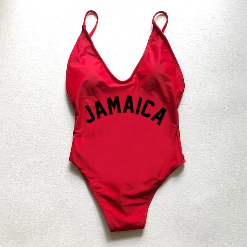 Costumi da bagno donna 2025 Costume intero imbottito sexy JAMAICA Lettera Costume da bagno donna monokini Beachwear maillots de bain femme
