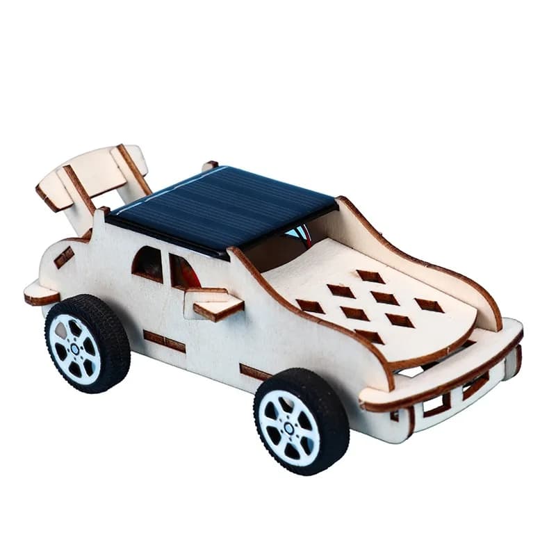 Fai da te Kit auto in legno ad energia solare giocattoli per bambini regalo scienza creativa Puzzle invenzioni moda all'aperto assemblare auto giocattolo