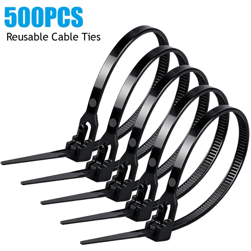 100/300/1000PCS UV Resistant Cable Ties Reusable Removable Recyclable Mixed Colours Black Nylon Ties Cable Lock Loop Cable Ties