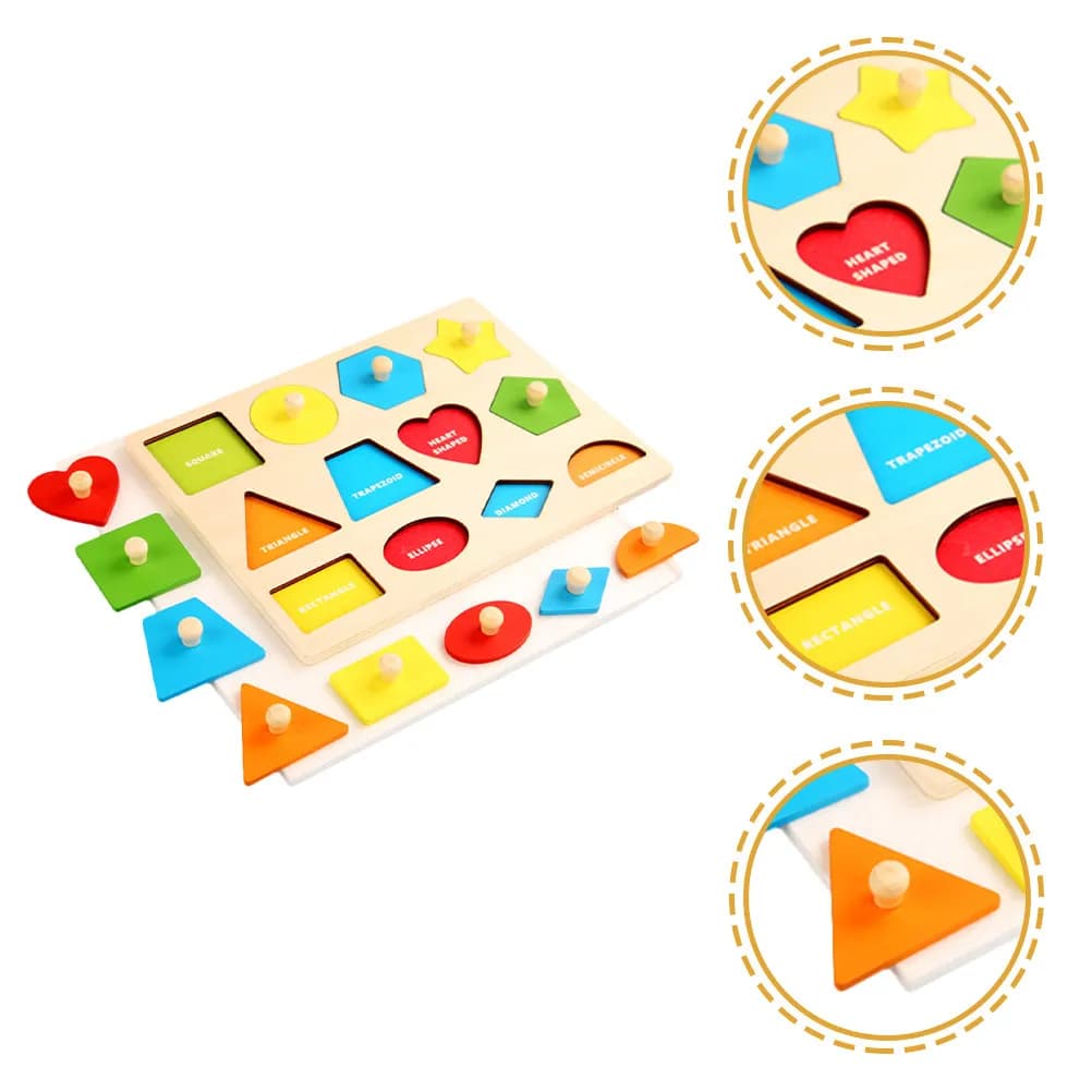 Set di 1 Gioco Educativo Sensoriale con Forme Geometriche, Blocchi di Legno Colorati per lo Sviluppo della Concentrazione, Forniture per Bambini