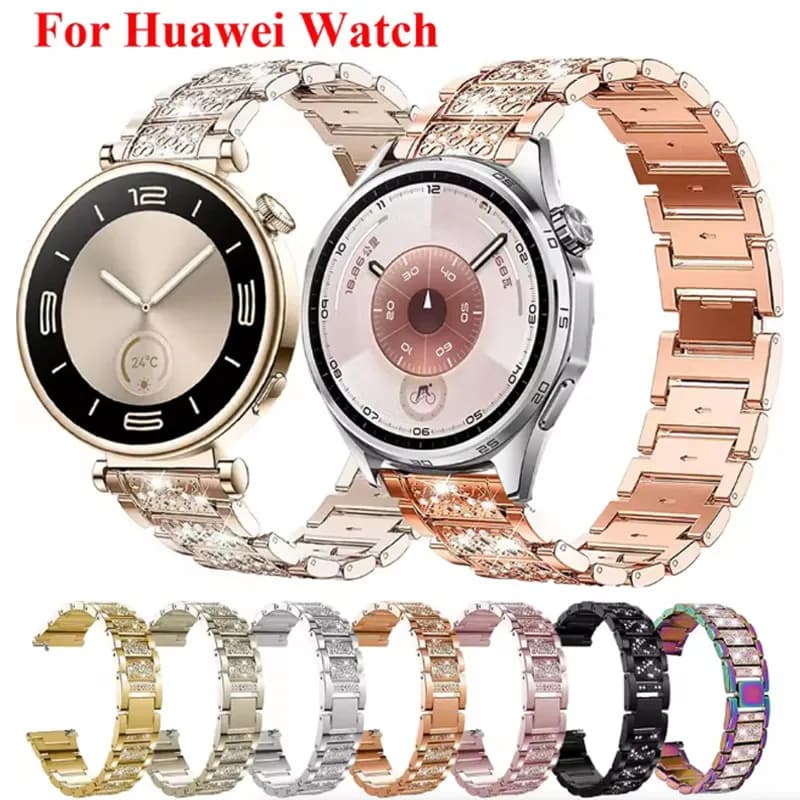 Bracelet with diamonds for Huawei GT 6 5 4 46mm 41mm Women's Metal Strap for Huawei Watch 5 4 4Pro 3 Pro GT6 Pro GT5 GT4 GT3 GT2e