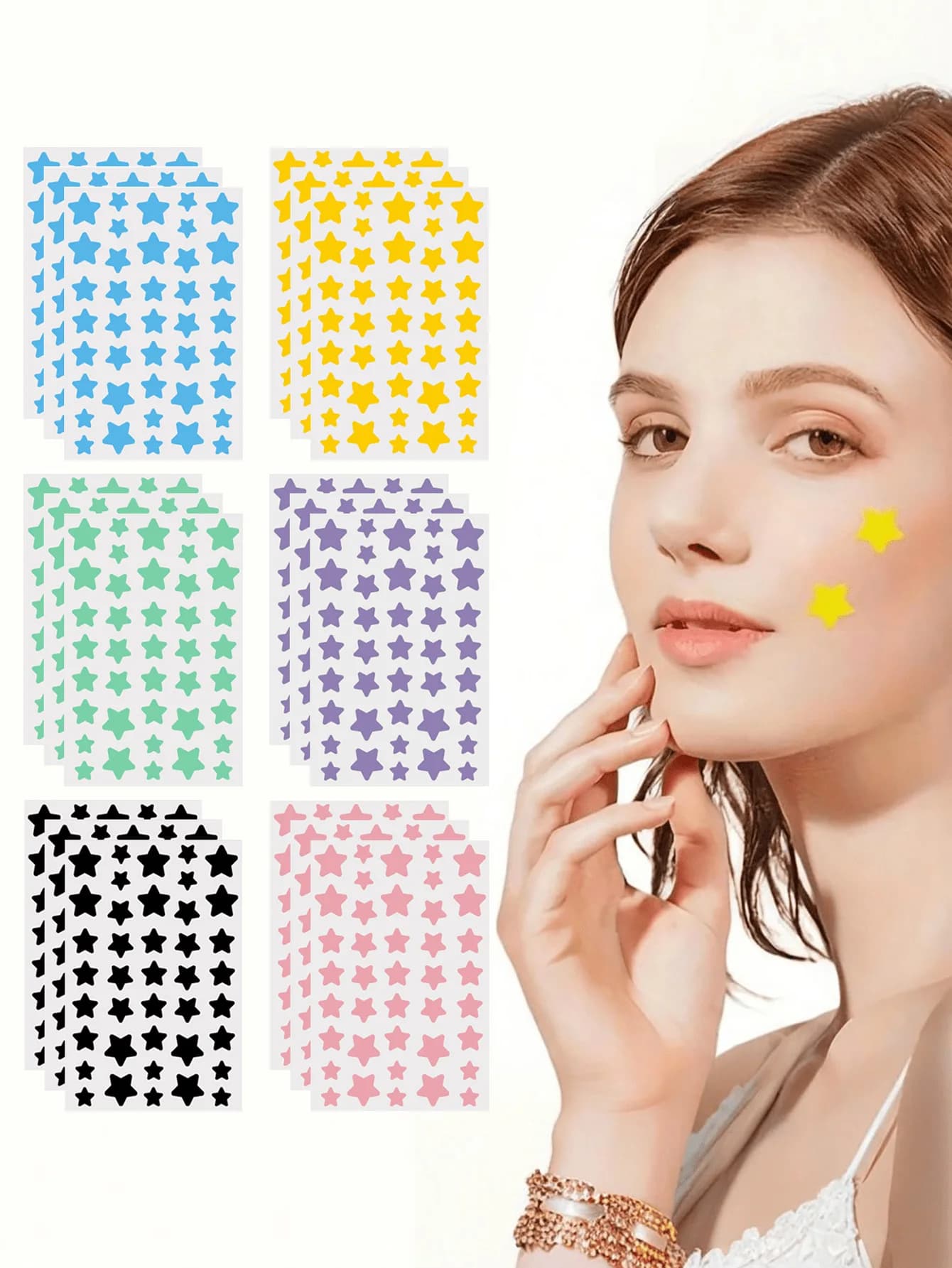 240 Pezzi/Simpatici adesivi con faccia di stella, Divertenti decalcomanie con stelle di cartone animato, Mini adesivi impermeabili e resistenti al sudore, adatti per feste, festival, servizi fotografici - Multicolore, varie dimensioni, fai da te, festival musicali, decorazioni per il viso Y2K, San Valentino, Ringraziamento, solo per decorazioni per le vacanze all'aperto, non cosmetici)