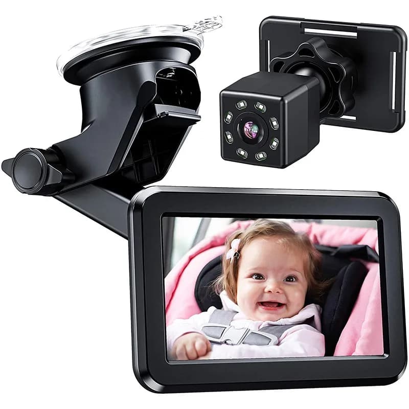 Nuovissimo Specchietto Retrovisore per Auto con Telecamera 360° Regolabile, Monitor con Visione Notturna a Infrarossi per Neonati, Regalo