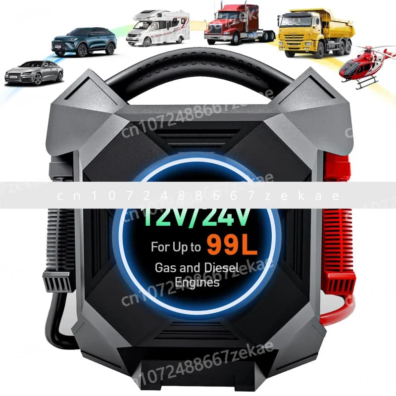 Avviatore di emergenza multifunzione ad alta potenza 12/24 V con batteria a corrente di picco 30000 A 12 V 24 V per semi camion pesanti