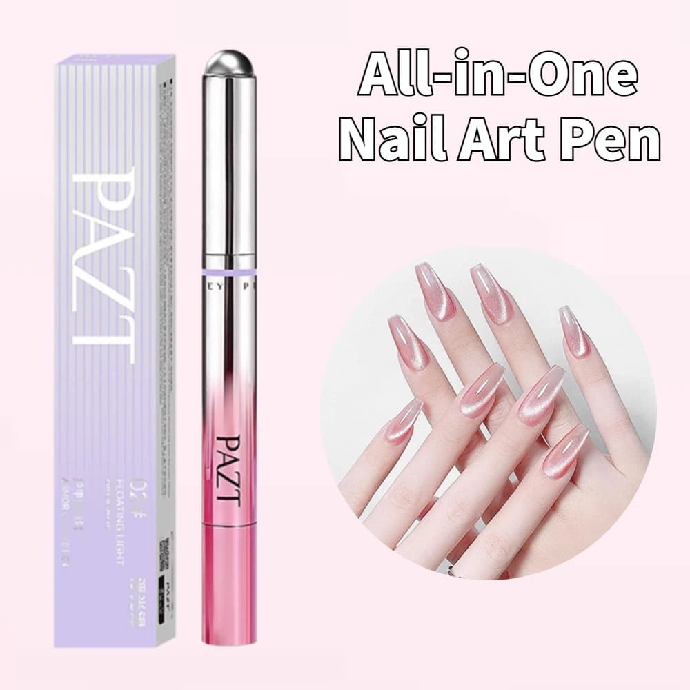 Penna per nail art effetto occhio di gatto con piccole perline magnetiche, pennello artistico dal design compatto e portatile, per amanti del fai da te e per l'allenamento di base sulle unghie.