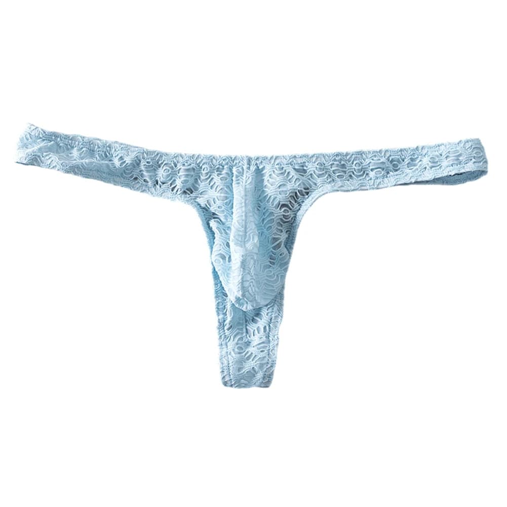 1 Pezzo Slip da Uomo Casual in Jacquard, Perizoma G-String, Intimo Leggero e Trasparente, Vita Bassa, con Tasca, Traspirante e Morbido