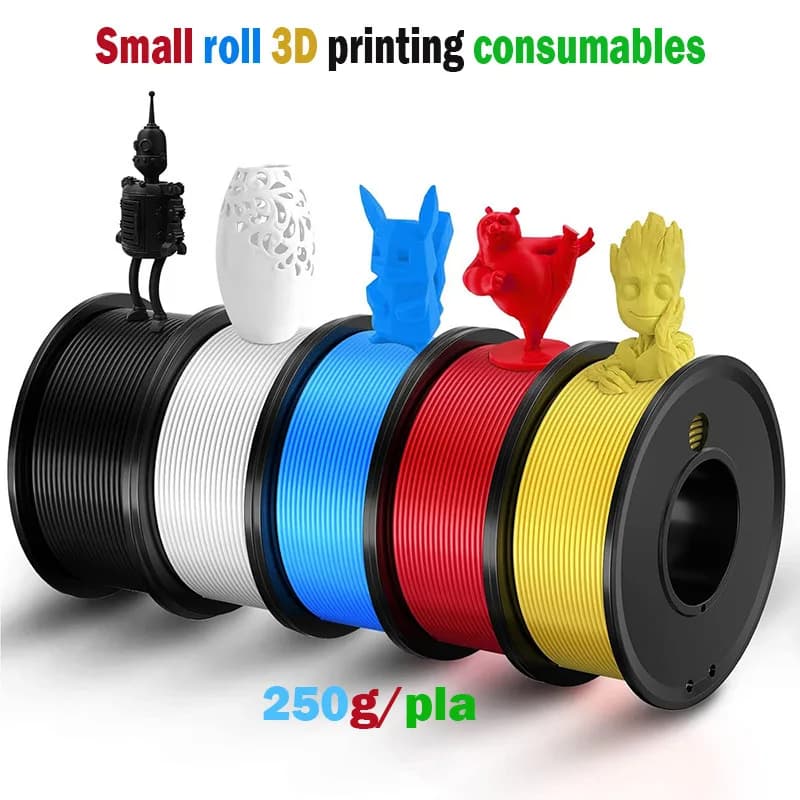 PLA 3D Printer Filament 1.75mm, 250g Spool, Low Stringing No Clogging, Neatly Wound Vacuum Packed, Fit for Most FDM 3D Printers