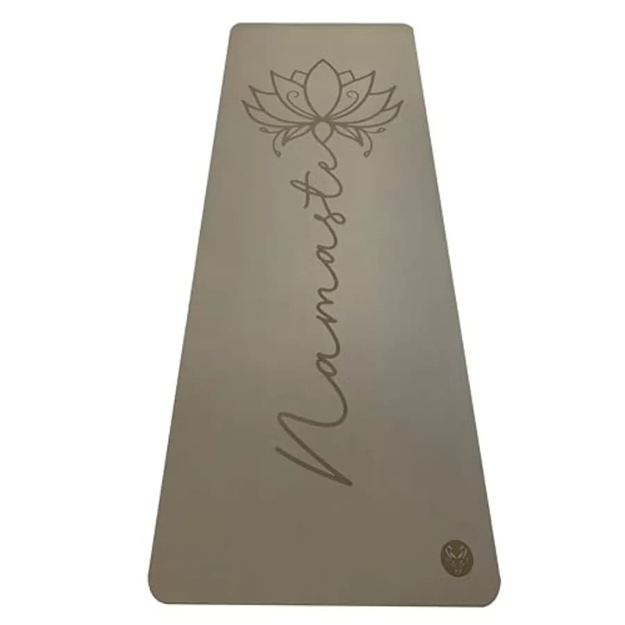 Yoga Lotus et Moi 4.5mm Thickness in Natural Rubber and PU Anti-slip with Strap for Women Natural Color Anti-slip for Yoga