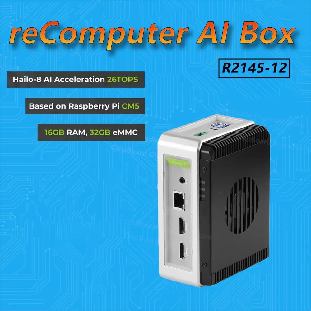 Recomputer Seeed Studio AI Industrial R2135-12 The most powerful AI Raspberry Pi box in the world