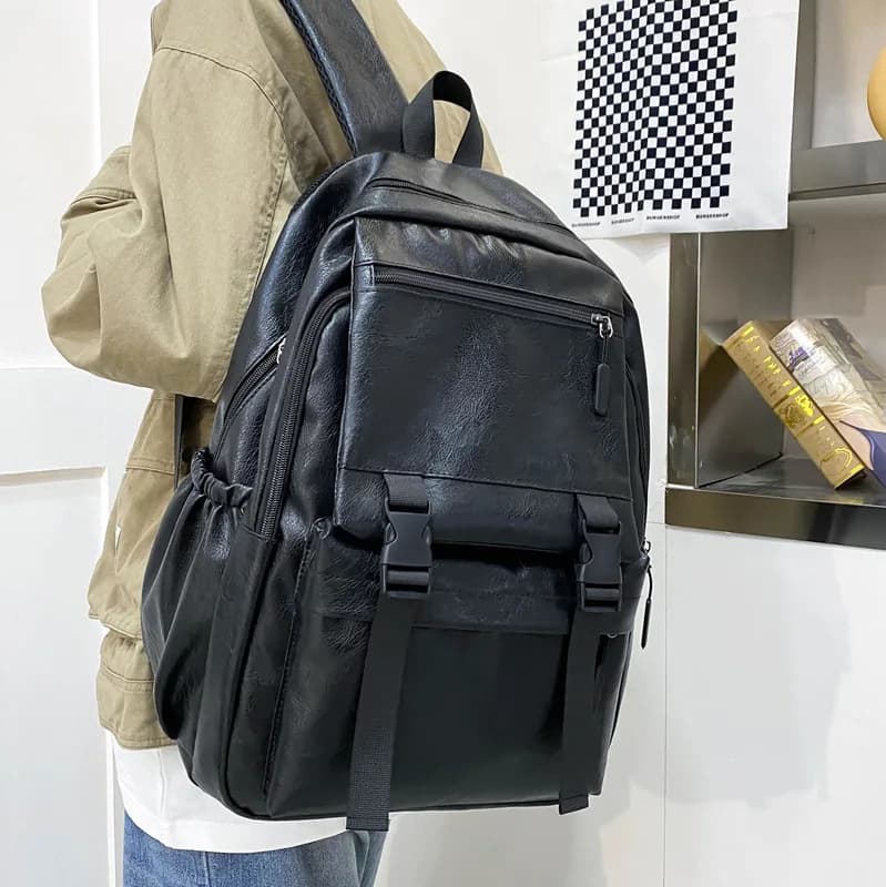 Zaino in PU impermeabile per uomo Zaino da viaggio casual alla moda Borsa da scuola Borsa di design Borsa di classe per ragazza Mochilas Mujer Sac