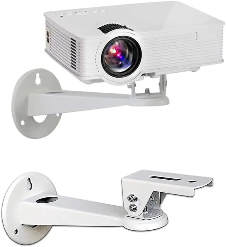 Supporto da parete universale per mini proiettore, 360 ° Rotazione, braccio da 7,8 pollici, capacità di 8 libbre, bianco