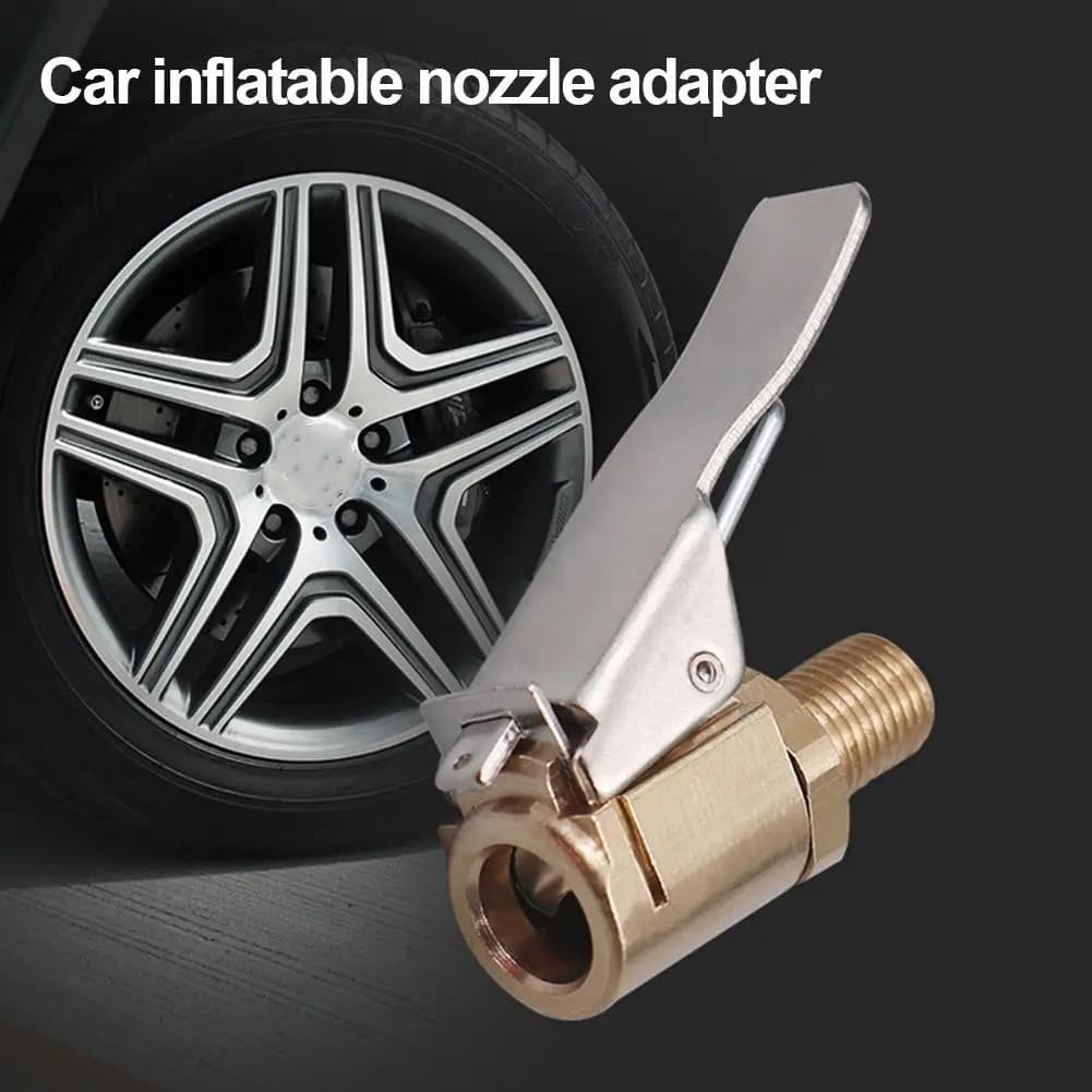 Adattatore per Pompa d'Aria Auto con Ugello Filettato 8mm, Connettore per Gonfiaggio Pneumatici con Clip Q2i3