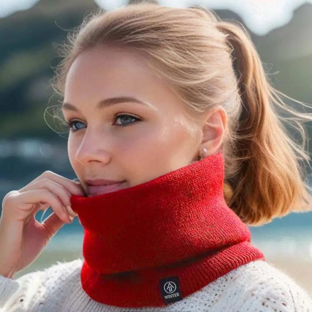Solido inverno peluche silenziatore di lana lavoro a maglia per le donne anello in pile bandana sciarpa scaldacollo Buff spesso cashmere fascia maschera da sci